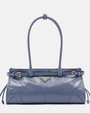 Prada Schultertasche Bonnie Medium Aus Leder - Blau