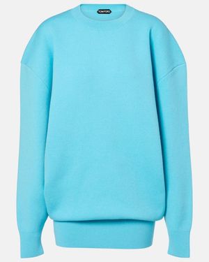 Tom Ford Pulloverkleid Aus Einem Wollgemisch - Blau