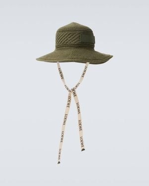 Loewe Knitted Logo Sun Hat - Green