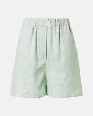 Loro Piana Angelo High-Rise Linen Bermuda Shorts - Green