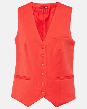 STAUD Brett Single-Breasted Vest - Red
