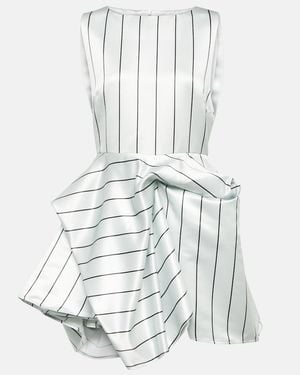 JW Anderson Draped Striped Minidress - White