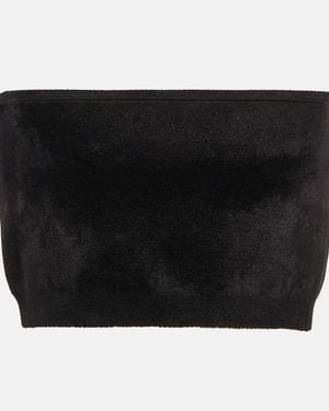 Alaïa Velvet Bandeau Top - Black