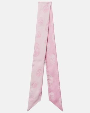 McQueen Tuch Skull Aus Seiden-Twill - Pink