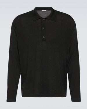 The Row Djon Wool Polo Jumper - Black