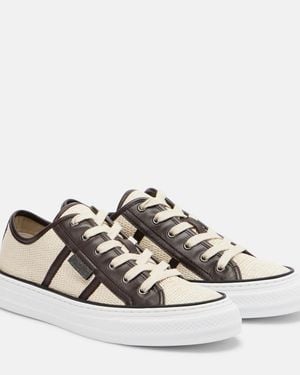 Brunello Cucinelli Classic Leather-Trimmed Trainers - White