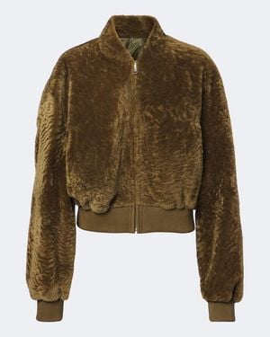 Arma Azra Shearling Bomber Jacket - Green