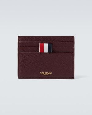 Thom Browne Rwb Stripe Leather Cardholder - Red