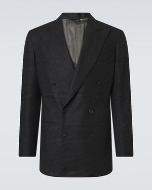 Saman Amel Blazer En Laine A Carreaux - Noir