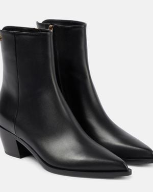 Gianvito Rossi Kinney Leather Ankle Boots - Black