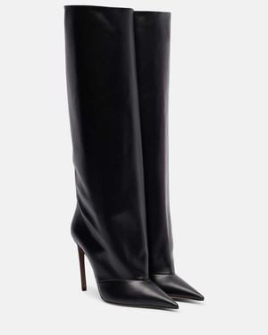 Dolce & Gabbana Leather Knee-High Boots - Black