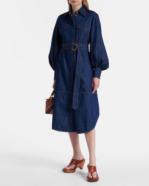 zimmermann denim racer dress Zimmermann Denim Racer Dress in Blue