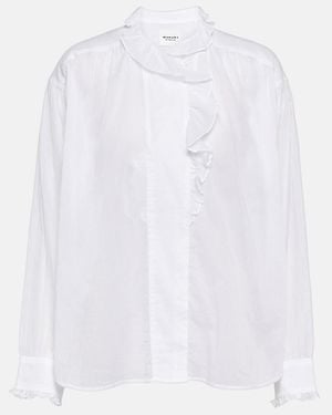 Isabel Marant Pamias Ruffled Cotton Blouse - White