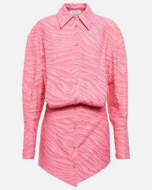 The Attico Silvye Zebra-Print Fil Coupe Minidress - Pink