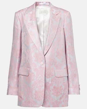 Dries Van Noten Floral Jacquard Blazer - Pink
