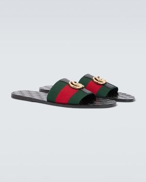 Gucci Mules Riviera Gg En Cuir - Multicolore