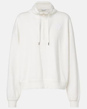 Brunello Cucinelli Cotton-Blend Zip-Up Sweatshirt - White