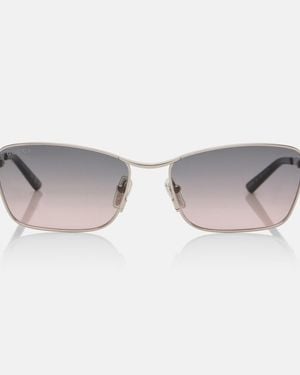 Gucci Eckige Sonnenbrille Interlocking G Mit Kristallen - Grau
