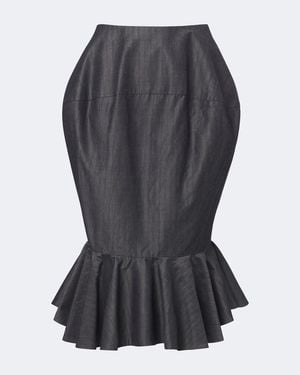 Jacquemus Falda Palmier De Algodon Y Mohair - Gris