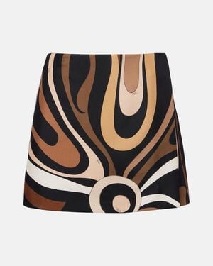 PUCCI Marmo Silk Satin Miniskirt - Black