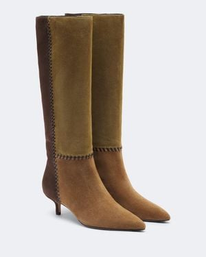Veronica Beard Lisa Suede Knee-High Boots - Brown