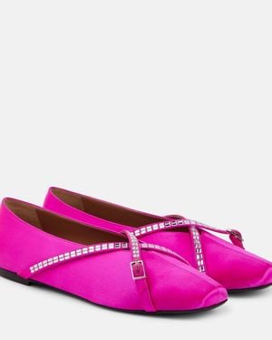 D'Accori Verzierte Ballerinas Cara Aus Satin - Lila