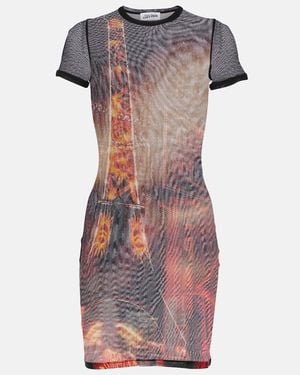 Jean Paul Gaultier Pigalle Printed Mesh Minidress - Multicolour
