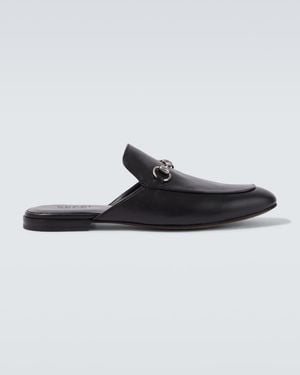 Gucci Jordaan Leather Mules - Black