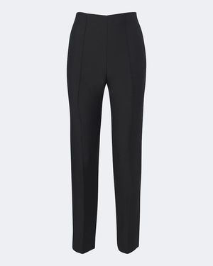Roland Mouret Wool And Silk Cropped Slim Pants - Blue