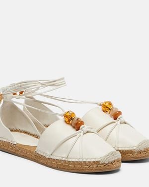 Jimmy Choo Lemi Beaded Leather Espadrilles - Natural