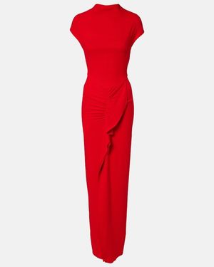 TOVE Beth Ruffled Maxi Dress - Red