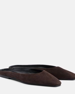 The Row June Suede Mules - Brown