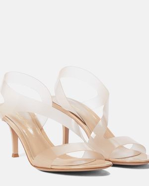 Gianvito Rossi Metropolis 70 Pvc Slingback Sandals - Natural