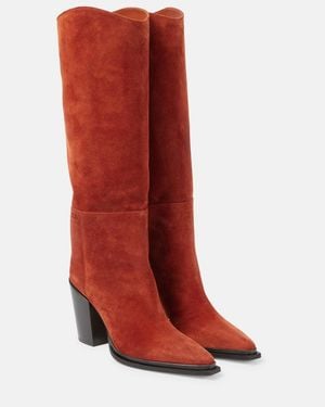 Jimmy Choo Cece 80 Suede Knee-High Boots - Red