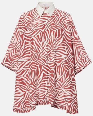 Brunello Cucinelli Printed Cotton And Silk Shirt - Red