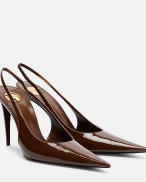 Saint Laurent Slingback-Pumps Guermantes 95 Aus Lackleder - Braun