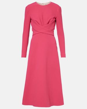 Emilia Wickstead Elta Crepe Midi Dress - Pink