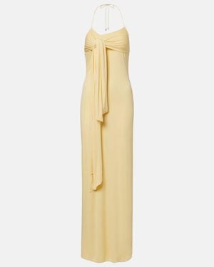 Loewe Paula's Ibiza Crepe Jersey Maxi Dress - Metallic