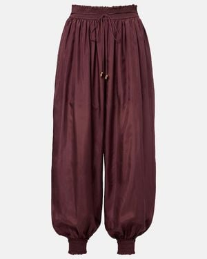 Zimmermann Aster Silk Habotai Balloon Trousers - Purple