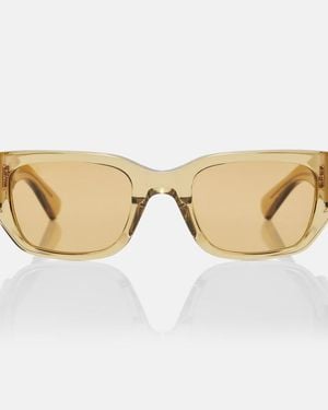 Bottega Veneta Intrecciato Rectangular Sunglasses - Natural