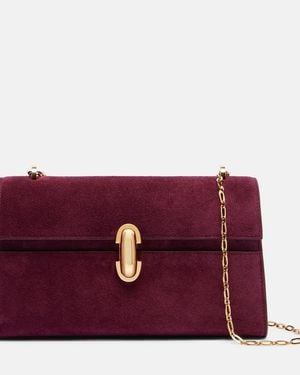 SAVETTE Clutch Symmetry Pochette Aus Veloursleder - Lila