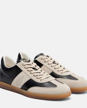 Tod's Sneakers Tabs Aus Leder Und Veloursleder - Schwarz