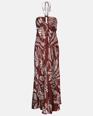 Poupette Carla Printed Maxi Dress - Red