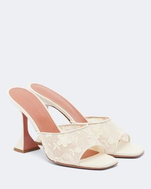 AMINA MUADDI Mules Lupita Aus Spitze - Pink