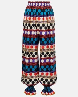 Valentino Printed Silk Culottes - Red
