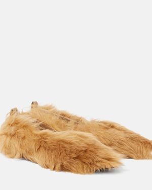 The Attico Eva Shearling Ballet Flats - Natural