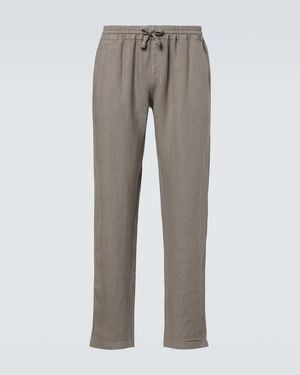Fedeli Bonifacio Linen Tapered Trousers - Grey