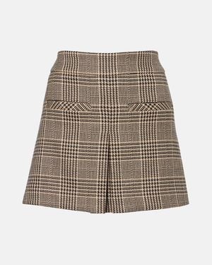 Veronica Beard Pavaline Houndstooth Miniskirt - Brown