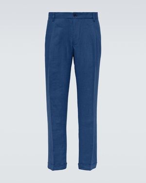Dolce & Gabbana Linen Slim Trousers - Blue