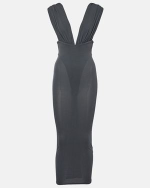 Alex Perry Ruched Crepe Jersey Midi Dress - Blue